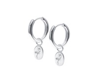 Cosmos Birth Flower Silver Huggie Earring Charms HO-2716